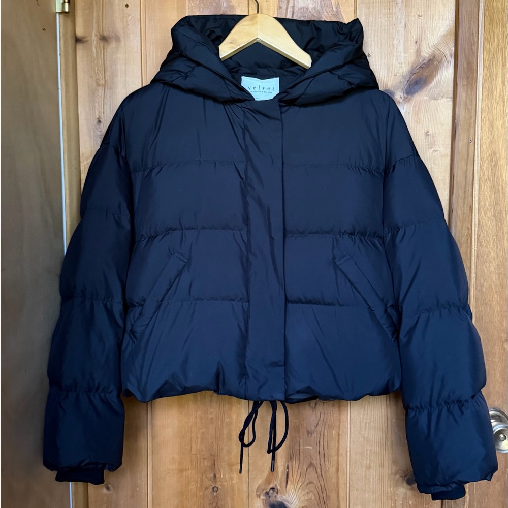 Velvet Midnight Blue Puffer Jacket